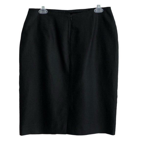 Eleanor P. Brenner Black Linen Pencil Skirt 12 - Picture 2 of 3